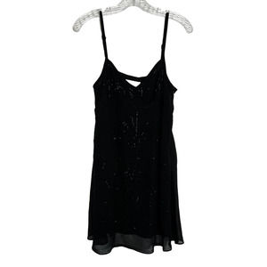 Bizz Princess NWT Women's Black Front Embellished Sleeveless Sheer Blouse Size M